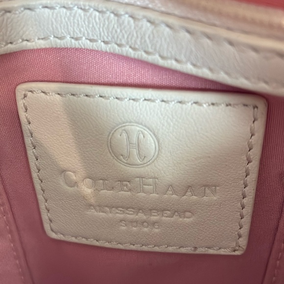 NWT COLE HAAN Alyssa Bead Ivory Straw Braided Satchel Handbag - Picture 2 of 10